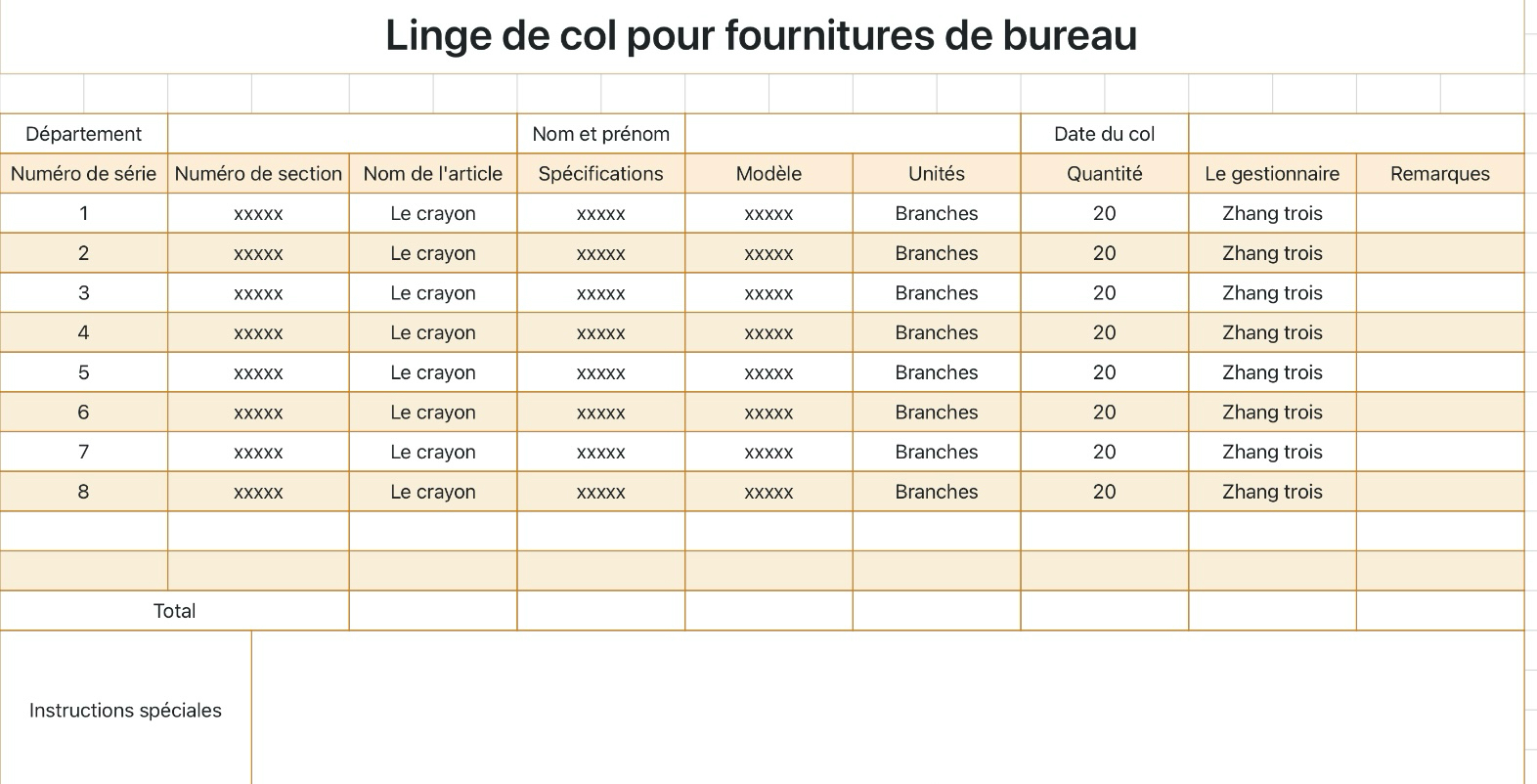 Linge de col pour fournitures de bureau